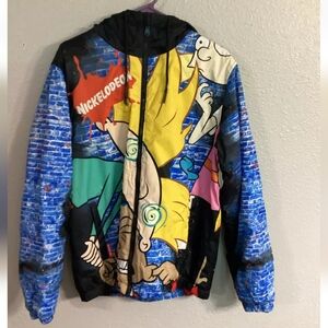Nickelodeon X MEMBERS ONLY Hooded Windbreaker Jacket Size M Rugrats Hey Arnold